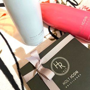 Holt Icon Privileges Pink/Grey S'well Bottles + Real Leather Luggage Tag w/box